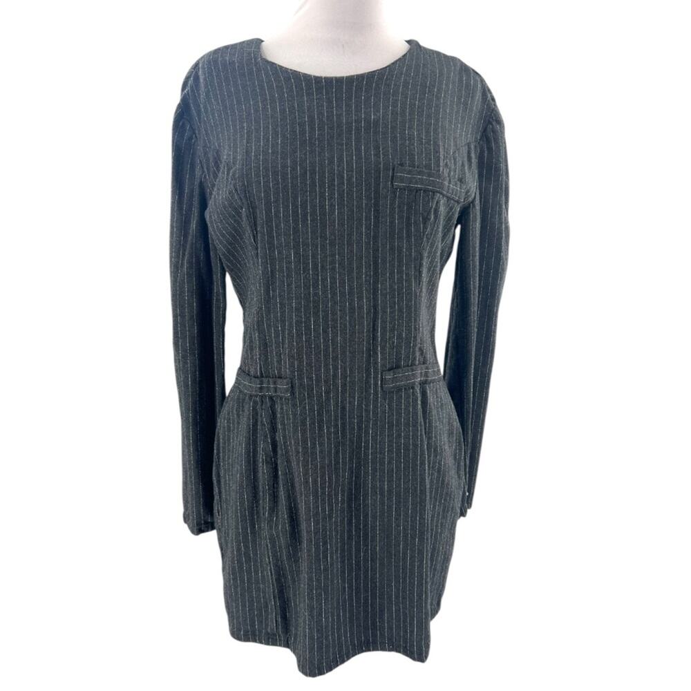 VINTAGE Versace Jeans Couture wool blend pinstripe dress sz 44‎